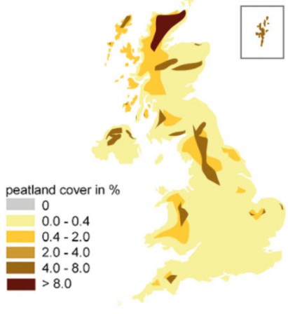Infographic of UK peatland coverage